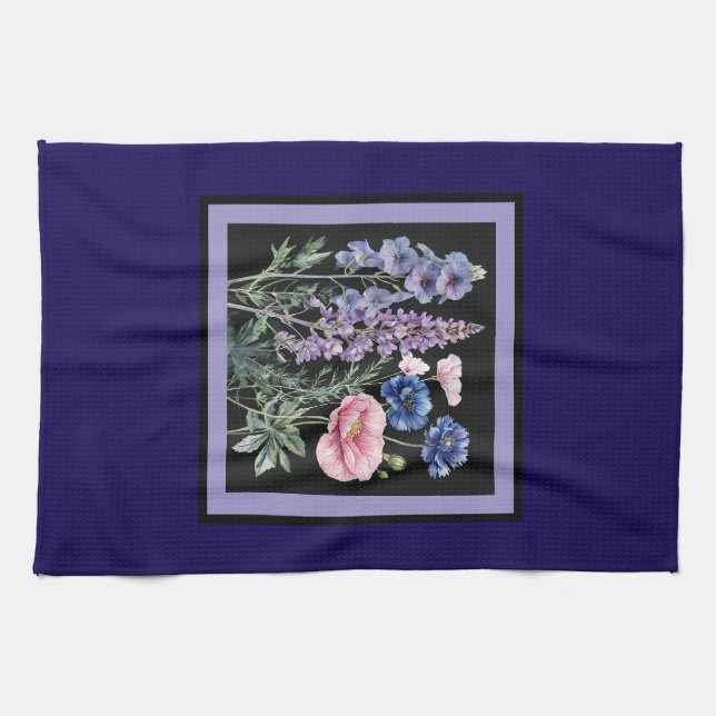 Baroque spring floral kitchen towel for Mom (Horizontal)