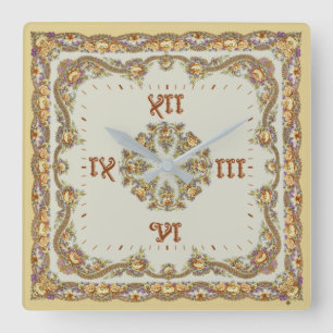 Baroque Square Wall Clock