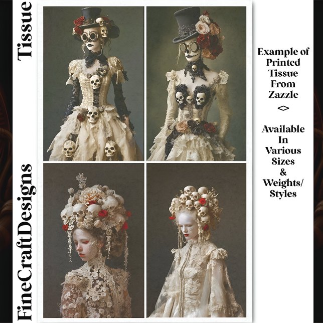 Baroque & Steampunk Women & Skulls DQ7L Decoupage Tissue Paper (Creator Uploaded)