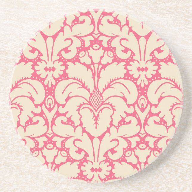 Baroque style damask background 2 coaster (Front)