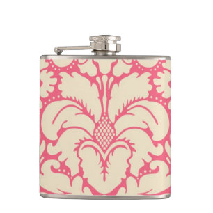 Baroque style damask background 2 hip flask