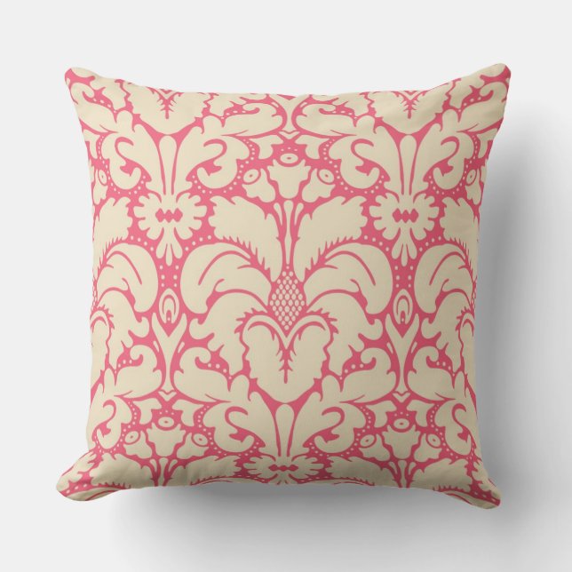 Baroque style damask background 2 throw pillow (Front)