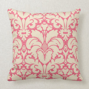 Baroque style damask background 2 throw pillow