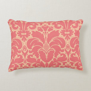 Baroque style damask background accent pillow