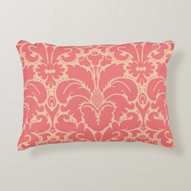 Baroque style damask background accent pillow (Front)