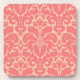 Baroque style damask background coaster