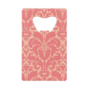 Baroque style damask background credit card bottle opener