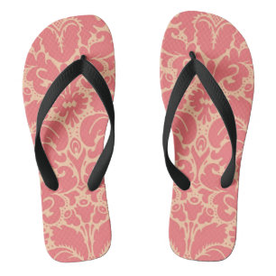 Baroque style damask background flip flops