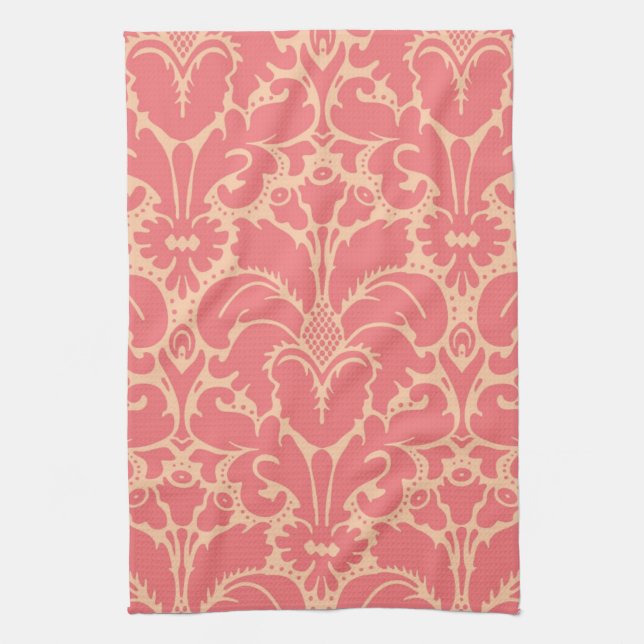 Baroque style damask background kitchen towel (Vertical)