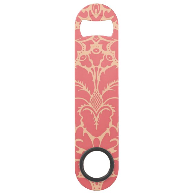 Baroque style damask background speed bottle opener (Front)