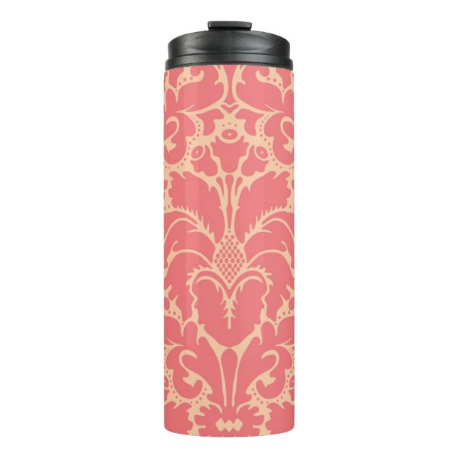 Baroque style damask background thermal tumbler (Front)
