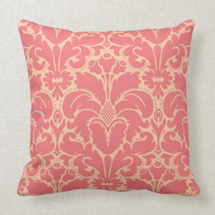 Baroque style damask background throw pillow