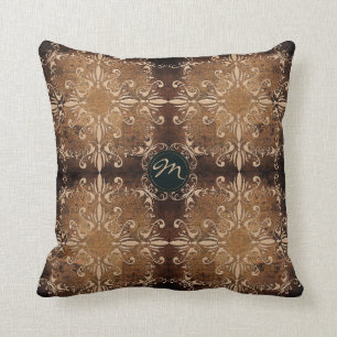 baroque style element on old paper background throw pillow