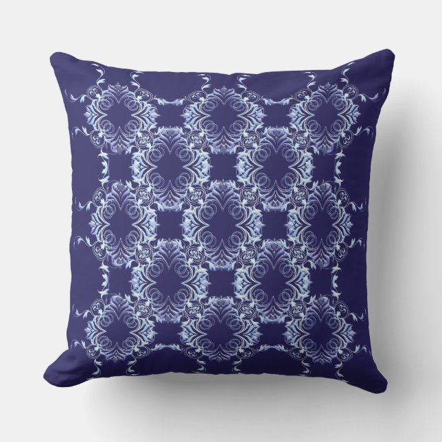 baroque style element throw pillow (Front)