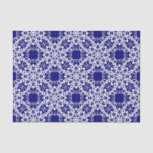 baroque style floral blue pattern tissue paper