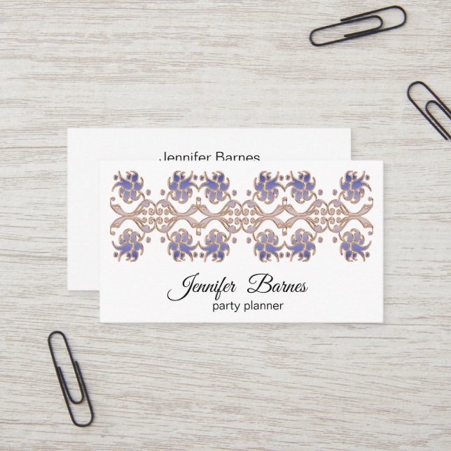 Baroque style floral element. business card (Front/Back In Situ)