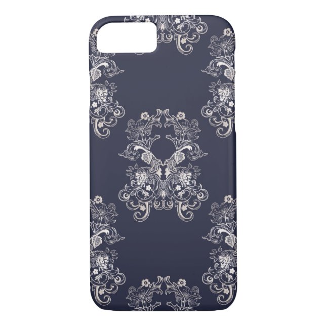 baroque style floral navy pattern. Case-Mate iPhone case (Back)