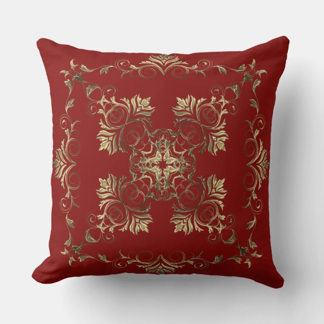Baroque style golden element. throw pillow (Front)
