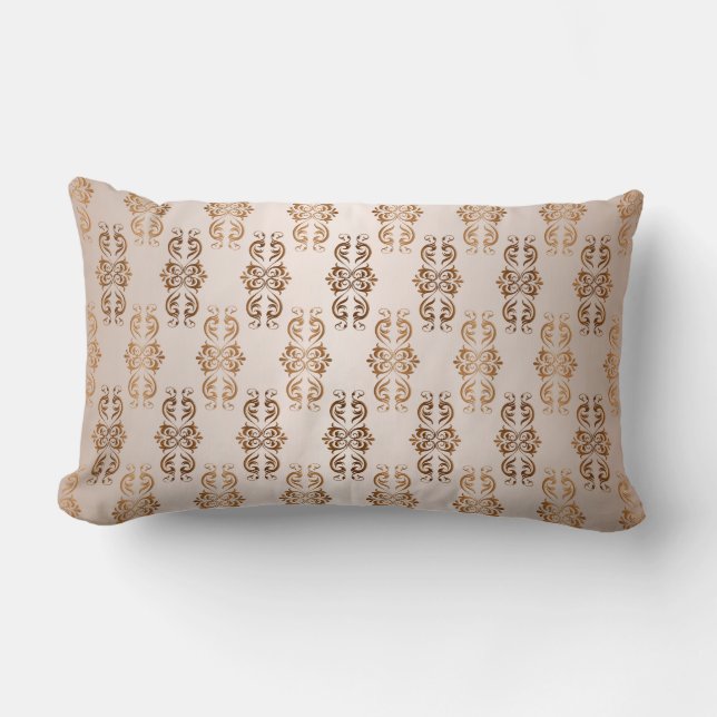 baroque style gradient beige pattern. lumbar pillow (Front)