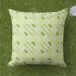 Baroque Style Green Lime pattern. Outdoor Pillow