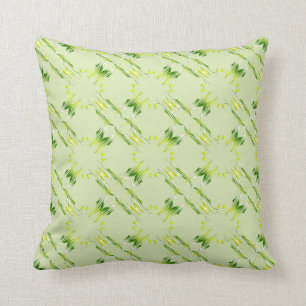 Baroque Style Green Lime pattern. Throw Pillow