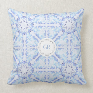Baroque style pattern.Christmas motif. Monogram. Throw Pillow