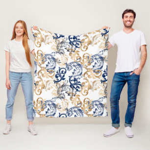 Baroque-Style Retro Classic Pattern Fleece Blanket