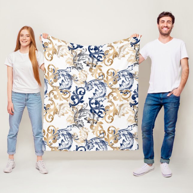 Baroque-Style Retro Classic Pattern  Fleece Blanket (In Situ)