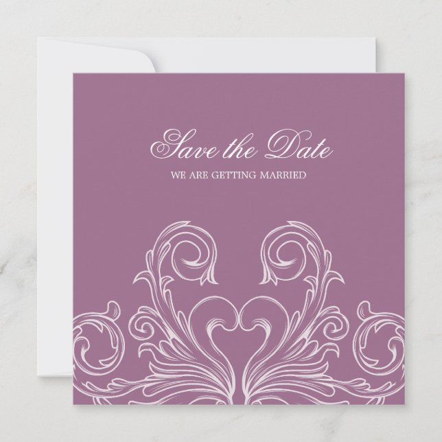 Baroque Style Save the Date announcement (Front)