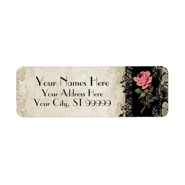 Baroque Style Vintage Rose Black n Cream Lace (Front)