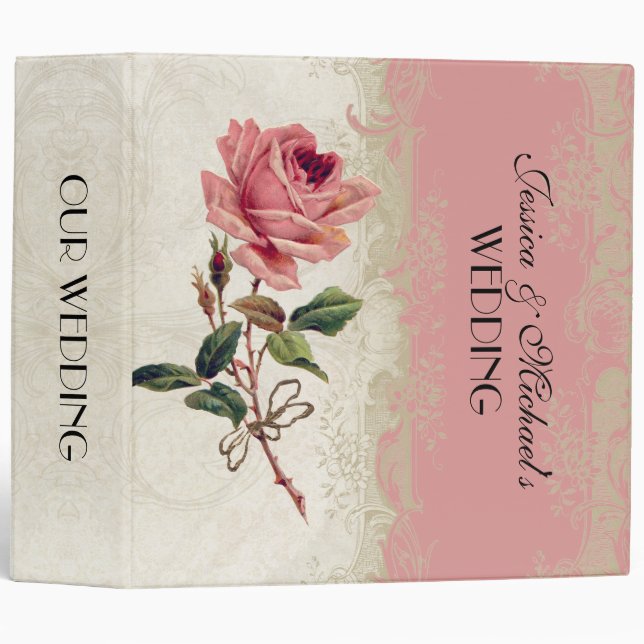 Baroque Style Vintage Rose Lace Binder (Front/Spine)