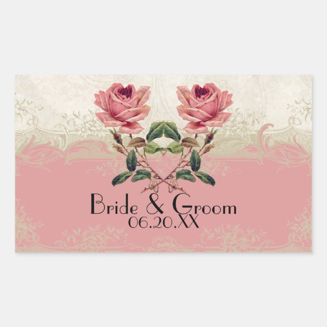 Baroque Style Vintage Rose Lace Sticker (Front)