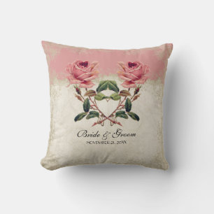Baroque Style Vintage Rose Lace Throw Pillow