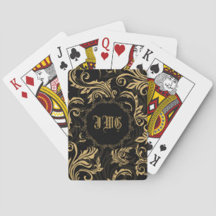 Baroque Swirls Monogram Bicycle® Playing Cards