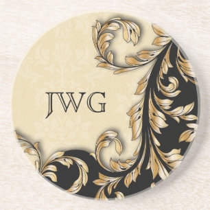 Baroque Swirls Personalized Coaster