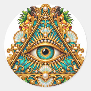 Baroque Teal Eye Sticker