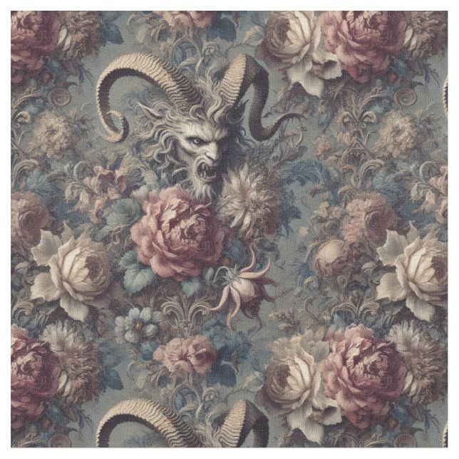 Baroque the Beast – Gothic Victorian Classic Tile Fabric (Close Up)