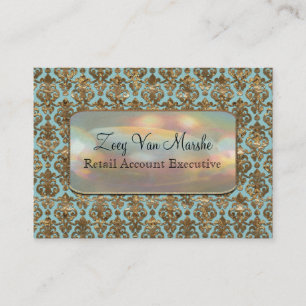 Baroque Van Marcha Elegant Damask Professional Business Card