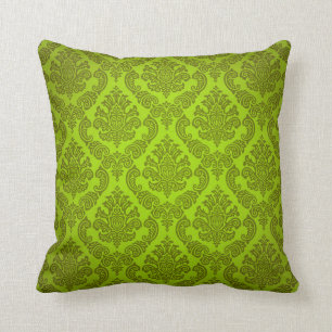 Baroque Vintage Damask citron Throw Pillow