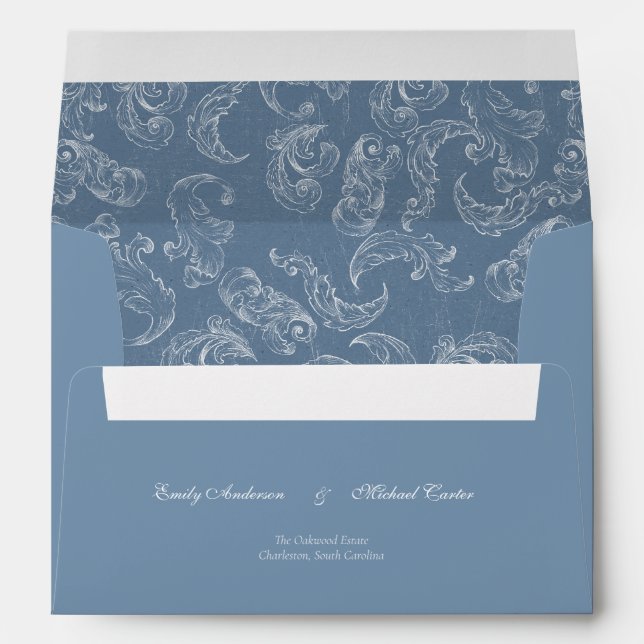 Baroque Vintage Damask Wedding  Envelope (Back (Bottom))