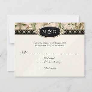 Baroque Vintage Lily Formal Elegant Wedding RSVP