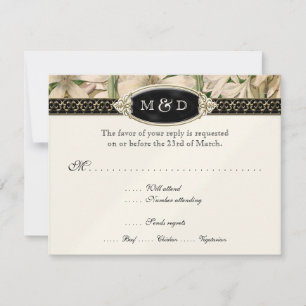 Baroque Vintage Lily Formal Elegant Wedding RSVP