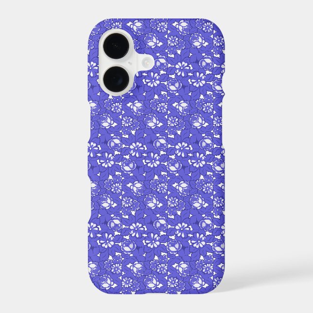 Baroque wallpaper - blue Flower Pattern (Back)