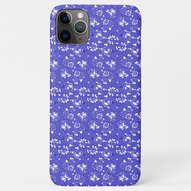 Baroque wallpaper - blue Flower Pattern Case-Mate iPhone Case (Back)