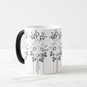 Baroque Wallpaper Flower bouquet grey Magic Mug