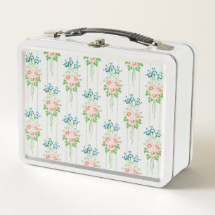 Baroque Wallpaper Flower bouquet Metal Lunch Box