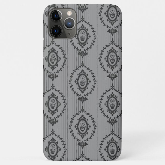Baroque Wallpaper Grey Case-Mate iPhone Case (Back)
