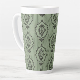 Baroque Wallpaper in Green Latte Mug