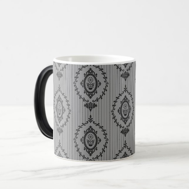 Baroque Wallpaper in  Grey Magic Mug (Front Left)