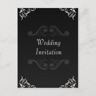Baroque Wedding Invite Black & White